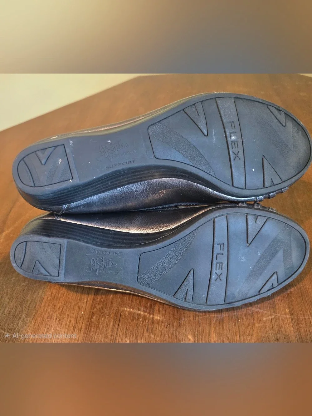 Life Stride Metallic Pewter Comfort Wedges